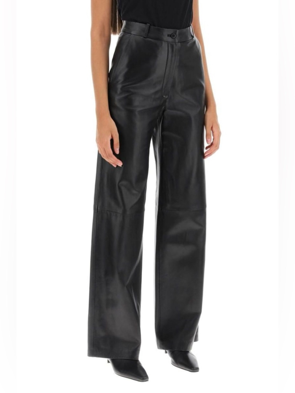 LouLou Studio Noro Black Leather Pants